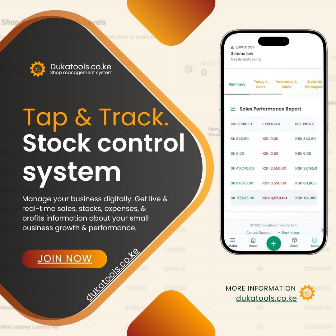 Eldoret shop using Dukatools for inventory management